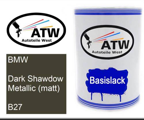 BMW, Dark Shawdow Metallic (matt), B27: 500ml Lackdose, von ATW Autoteile West.